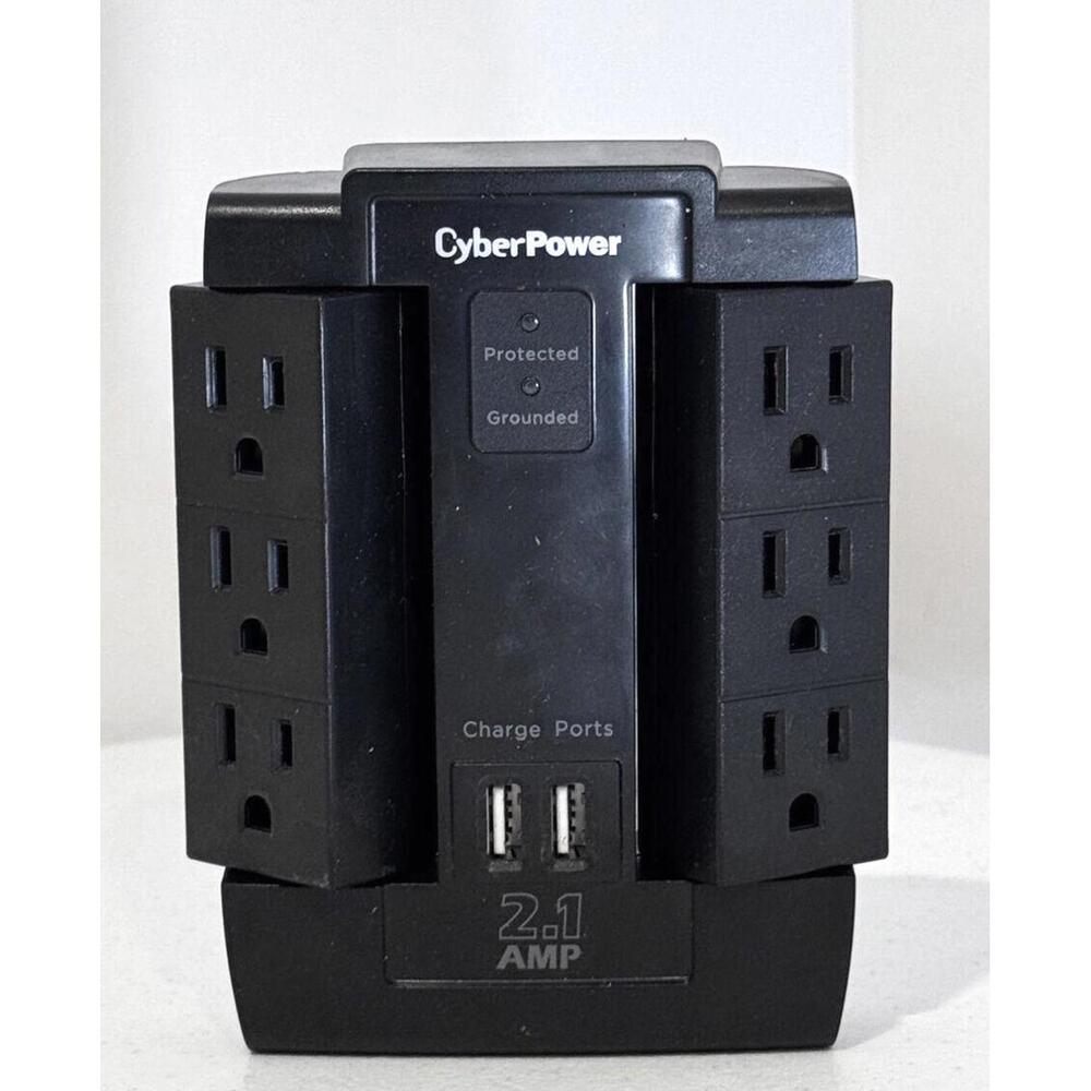 CyberPower Rotating Outlet Surge Protector With USB Ports